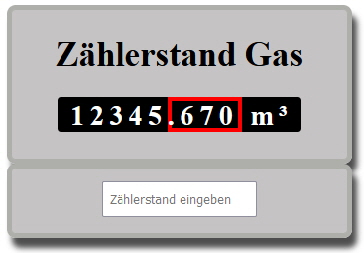 Gaszähle Eingaber